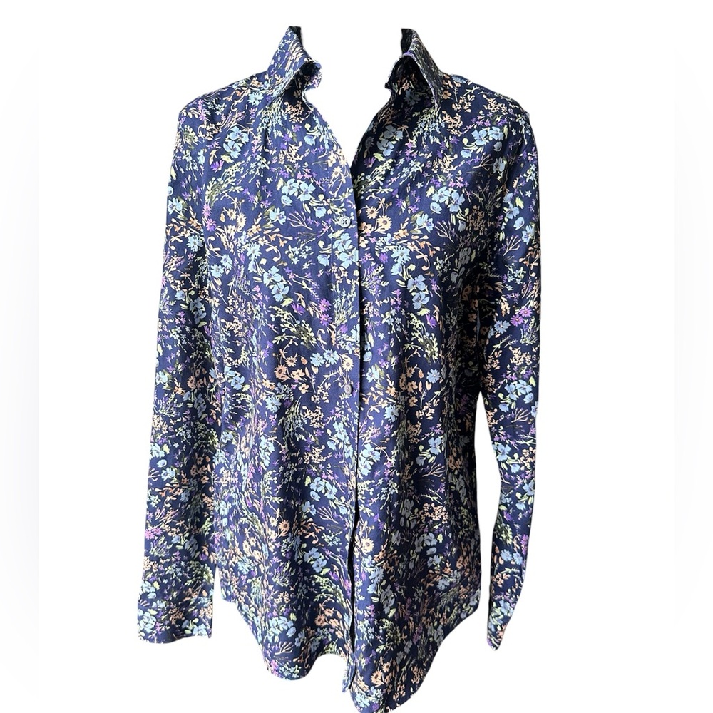 Lands' End Blue Floral Men's Shirt